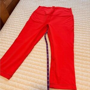 Vibrant Orange Lululemon Crop Leggings